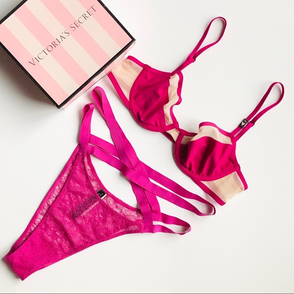 Victoria's Secret Other - 34B/LARGE Victoria’s Secret hot pink lingerie set